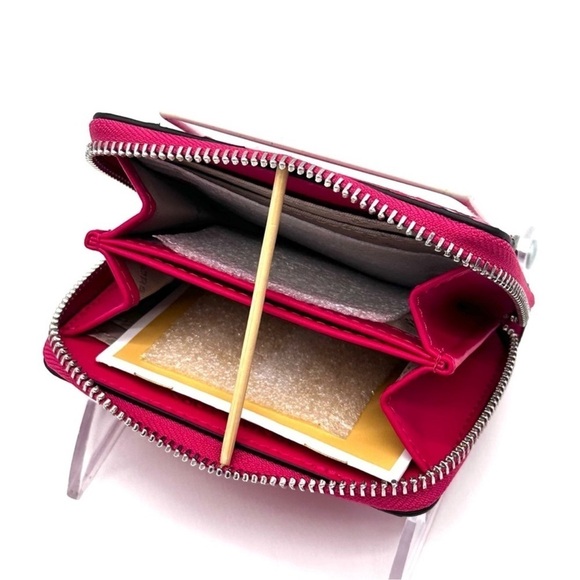 Michael Kors Medium ZA Card Case Wallet Electric Pink Multi - Picture 8 of 9